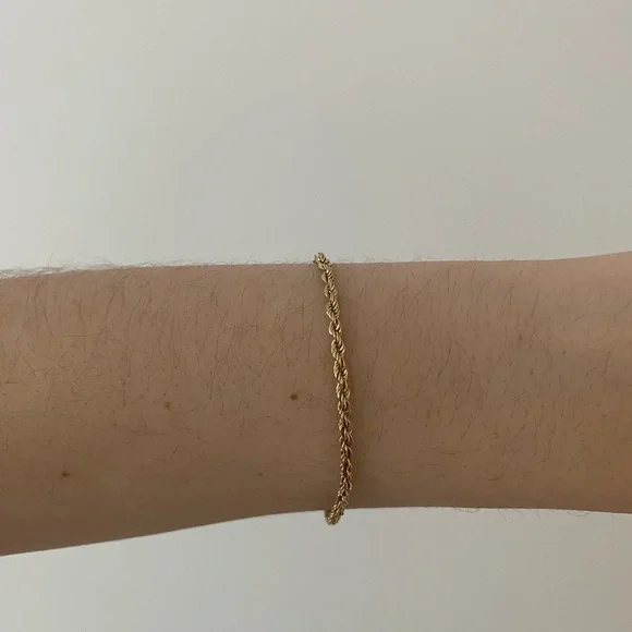 14kt Gold Rope Chain Bracelet - Picture 4 of 7